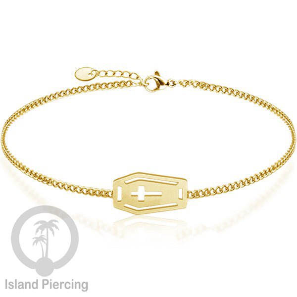 Gelang Tangan buatan Stainless Steel banyak pilihan motif. warna gold.