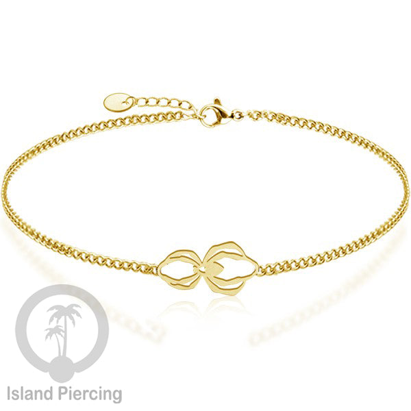 Gelang stainless steel, gelang laba-laba, gelang papan selancar, gelang ular, gelang mandala, warna gold.