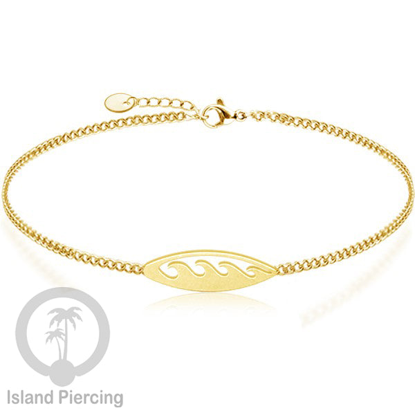 Gelang stainless steel, gelang laba-laba, gelang papan selancar, gelang ular, gelang mandala, warna gold.
