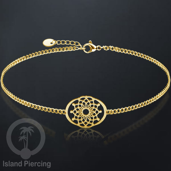 Gelang stainless steel, gelang laba-laba, gelang papan selancar, gelang ular, gelang mandala, warna gold.