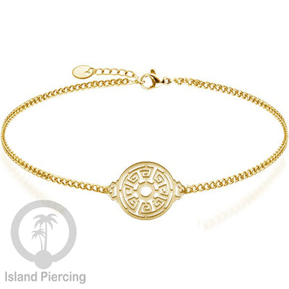 Gelang stainless steel, gelang laba-laba, gelang papan selancar, gelang ular, gelang mandala, warna gold.