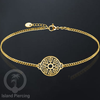 Gelang stainless steel, gelang laba-laba, gelang papan selancar, gelang ular, gelang mandala, warna gold.