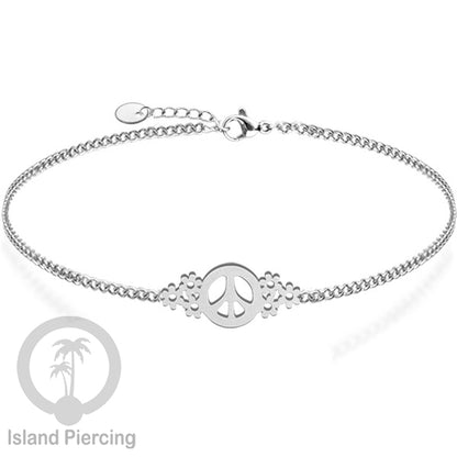 Gelang stainless steel, peace sign gelang, flower of life gelang, bat gelang, surf gelang, warna silver