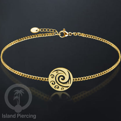 Gelang stainless steel, peace sign gelang, flower of life gelang, bat gelang, surf gelang, warna gołd.