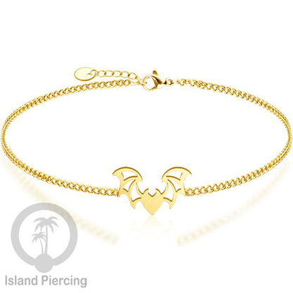 Gelang stainless steel, peace sign gelang, flower of life gelang, bat gelang, surf gelang, warna gołd.