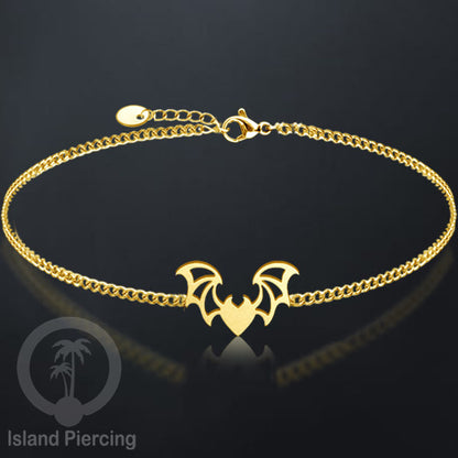 Gelang stainless steel, peace sign gelang, flower of life gelang, bat gelang, surf gelang, warna gołd.