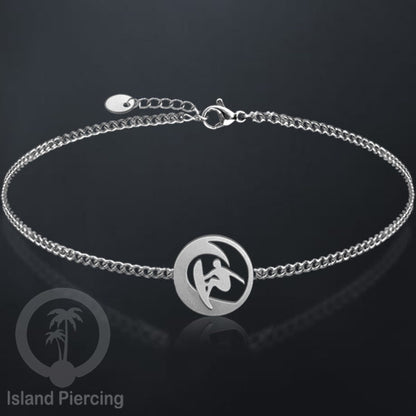 Gelang stainless steel, peace sign gelang, flower of life gelang, bat gelang, surf gelang, warna silver