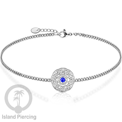Gelang flower of life dari stainless steel dengan berbagai desain dan batu epoksi berwarna. Warna silver.