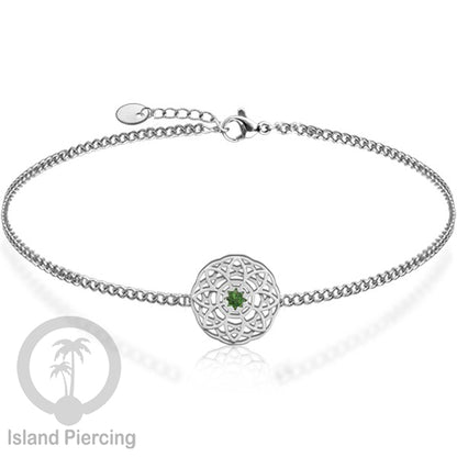 Gelang flower of life dari stainless steel dengan berbagai desain dan batu epoksi berwarna. Warna silver.