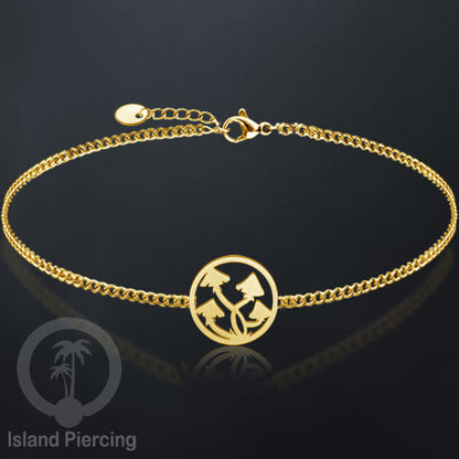 Gelang stainless steel, mandala gelang, pentagram gelang, mushroom gelang, warna gold atau silver.