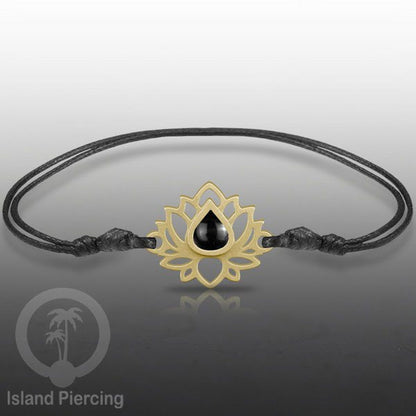 Gelang Tangan Lotus buatan baja stainless steel warna gold dan silver dengan warna Epoxy