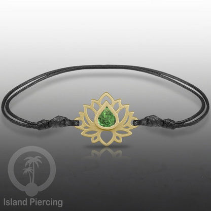 Gelang Tangan Lotus buatan baja stainless steel warna gold dan silver dengan warna Epoxy