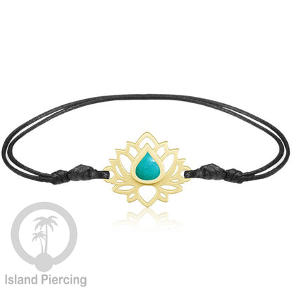 Gelang Tangan Lotus buatan baja stainless steel warna gold dan silver dengan warna Epoxy