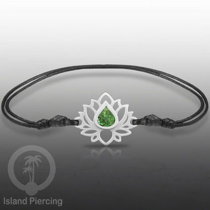 Gelang Tangan Lotus buatan baja stainless steel warna gold dan silver dengan warna Epoxy