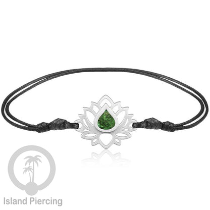 Gelang Tangan Lotus buatan baja stainless steel warna gold dan silver dengan warna Epoxy