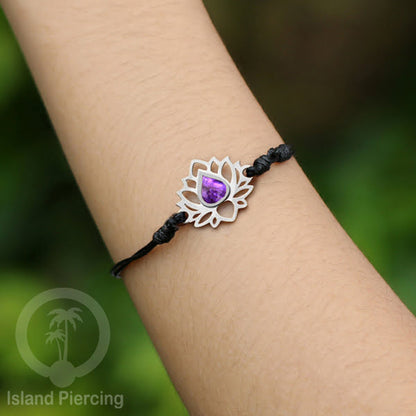 Gelang Tangan Lotus buatan baja stainless steel warna gold dan silver dengan warna Epoxy