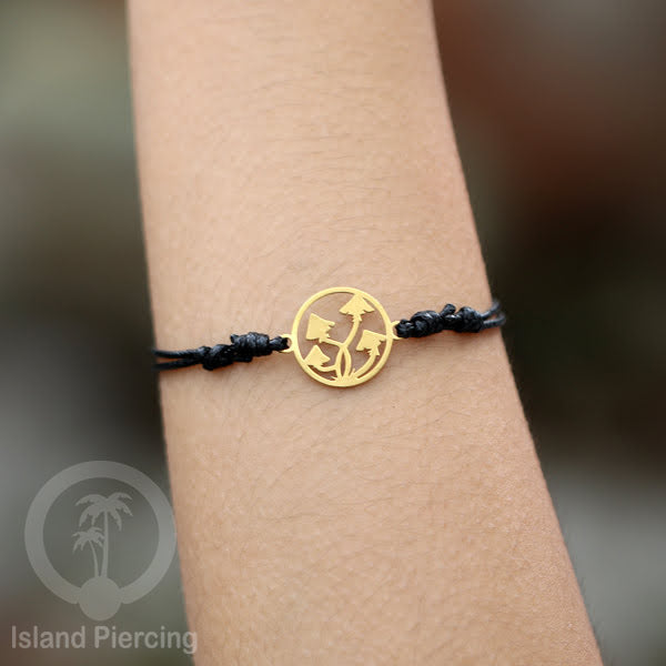 Gelang Tangan buatan baja Stainless Steel warna gold banyak pilihan motif. Cocok untuk Anak dan Dewasa