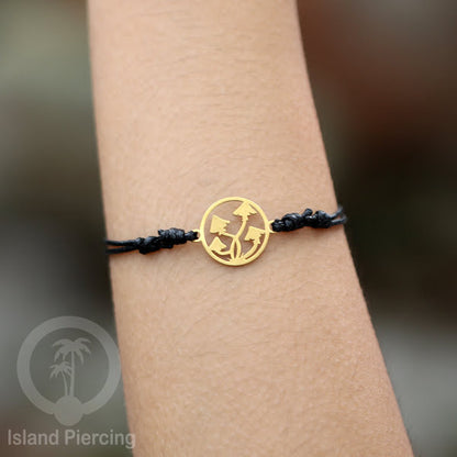 Gelang Tangan buatan baja Stainless Steel warna gold banyak pilihan motif. Cocok untuk Anak dan Dewasa