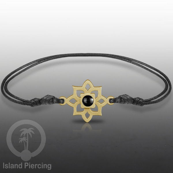 Gelang Tangan Stainless Steel motif Bunga dan Mandala warna gold dengan warna Epoxy