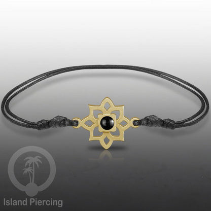 Gelang Tangan Stainless Steel motif Bunga dan Mandala warna gold dengan warna Epoxy