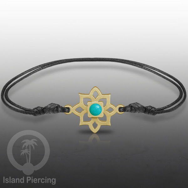 Gelang Tangan Stainless Steel motif Bunga dan Mandala warna gold dengan warna Epoxy