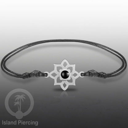 Gelang Tangan Stainless Steel motif Bunga dan Mandala warna silver dengan warna Epoxy