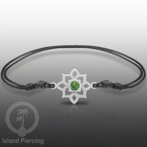 Gelang Tangan Stainless Steel motif Bunga dan Mandala warna silver dengan warna Epoxy