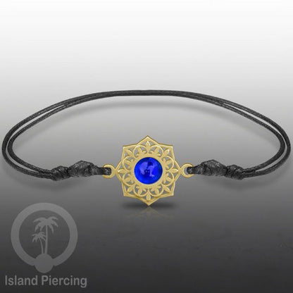 Gelang Tangan Stainless Steel motif Bunga dan Mandala warna gold dengan warna Epoxy