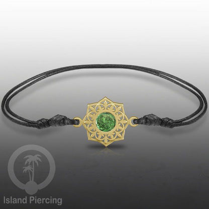 Gelang Tangan Stainless Steel motif Bunga dan Mandala warna gold dengan warna Epoxy