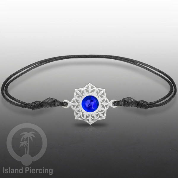 Gelang Tangan Stainless Steel motif Bunga dan Mandala warna silver dengan warna Epoxy