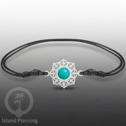 Gelang Tangan Stainless Steel motif Bunga dan Mandala warna silver dengan warna Epoxy