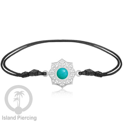 Gelang Tangan Stainless Steel motif Bunga dan Mandala warna silver dengan warna Epoxy