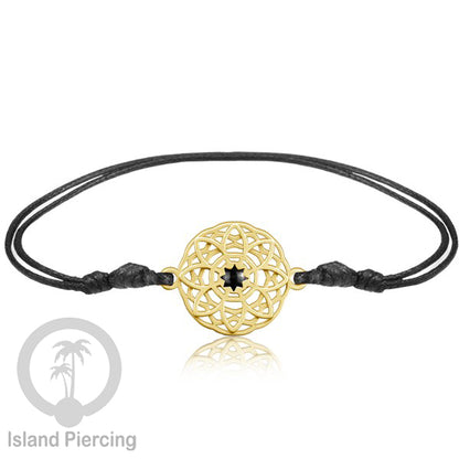 Gelang Tangan Stainless Steel desain Geometric dan Bunga warna gold isi warna Epoxy