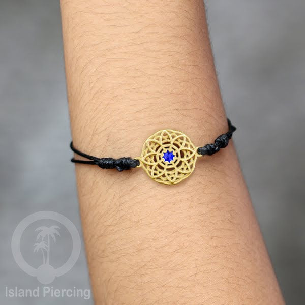 Gelang Tangan Stainless Steel desain Geometric dan Bunga warna gold isi warna Epoxy