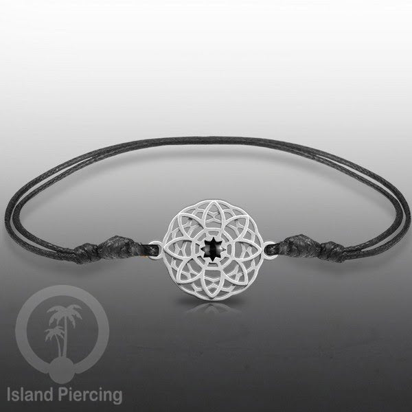 Gelang Tangan Stainless Steel desain Geometric dan Bunga warna silver isi warna Epoxy