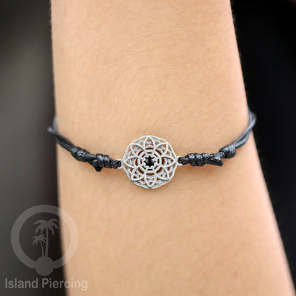 Gelang Tangan Stainless Steel desain Geometric dan Bunga warna silver isi warna Epoxy