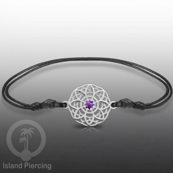 Gelang Tangan Stainless Steel desain Geometric dan Bunga warna silver isi warna Epoxy