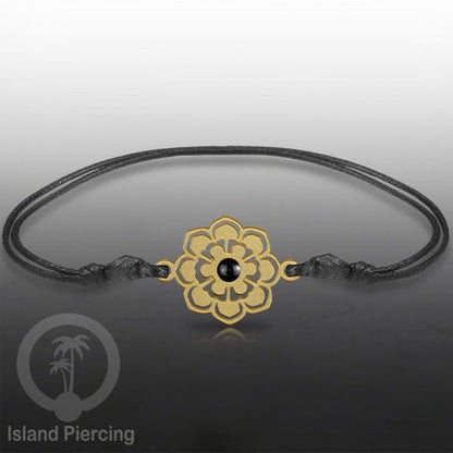 Gelang Tangan Stainless Steel desain Geometric dan Bunga warna gold isi warna Epoxy