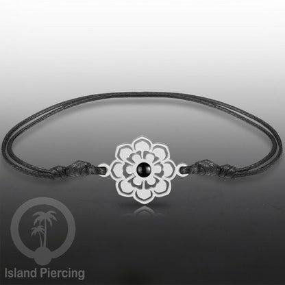 Gelang Tangan Stainless Steel desain Geometric dan Bunga warna silver isi warna Epoxy