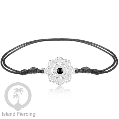 Gelang Tangan Stainless Steel desain Geometric dan Bunga warna silver isi warna Epoxy