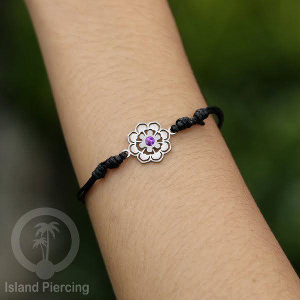 Gelang Tangan Stainless Steel desain Geometric dan Bunga warna silver isi warna Epoxy