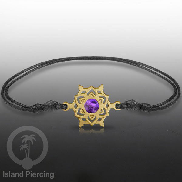 Gelang Tangan Stainless Steel motif Mandala dan Bunga warna gold dekorasi dengan Epoxy
