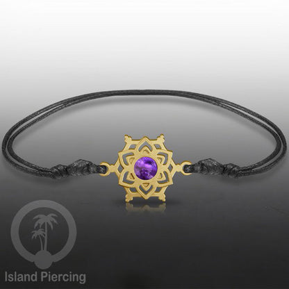 Gelang Tangan Stainless Steel motif Mandala dan Bunga warna gold dekorasi dengan Epoxy