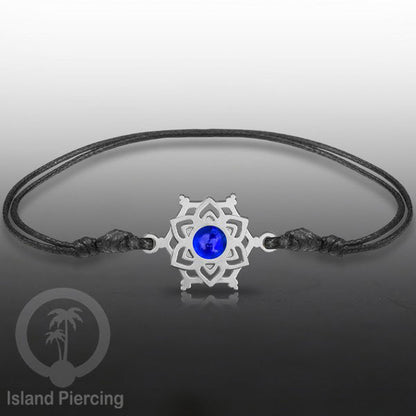 Gelang Tangan Stainless Steel motif Mandala dan Bunga warna silver dekorasi dengan Epoxy