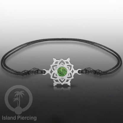 Gelang Tangan Stainless Steel motif Mandala dan Bunga warna silver dekorasi dengan Epoxy