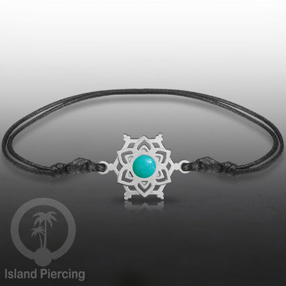 Gelang Tangan Stainless Steel motif Mandala dan Bunga warna silver dekorasi dengan Epoxy