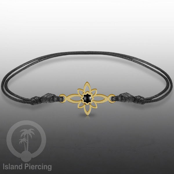 Gelang Tangan Stainless Steel motif Mandala dan Bunga warna gold dekorasi dengan Epoxy
