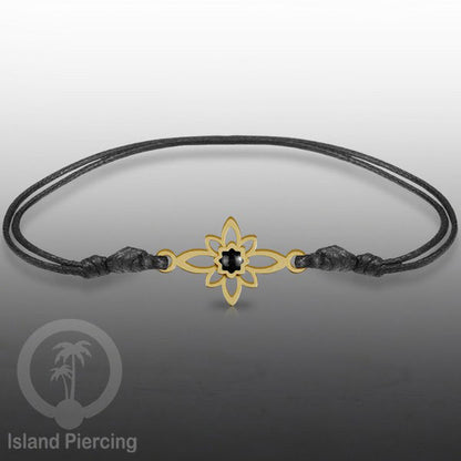 Gelang Tangan Stainless Steel motif Mandala dan Bunga warna gold dekorasi dengan Epoxy