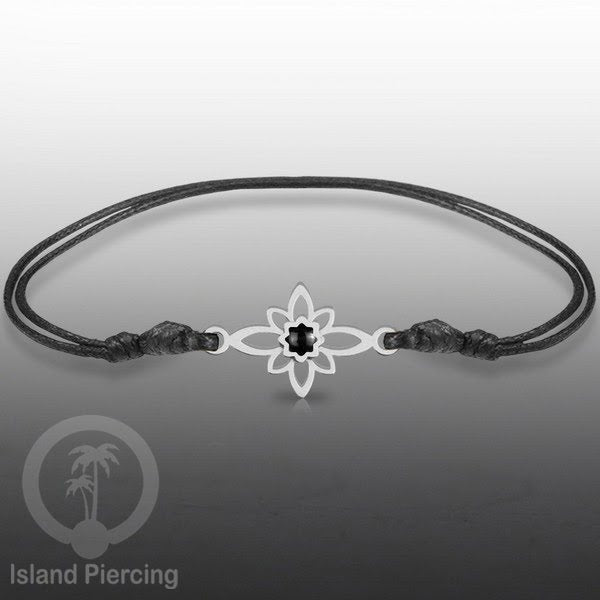 Gelang Tangan Stainless Steel motif Mandala dan Bunga warna silver dekorasi dengan Epoxy