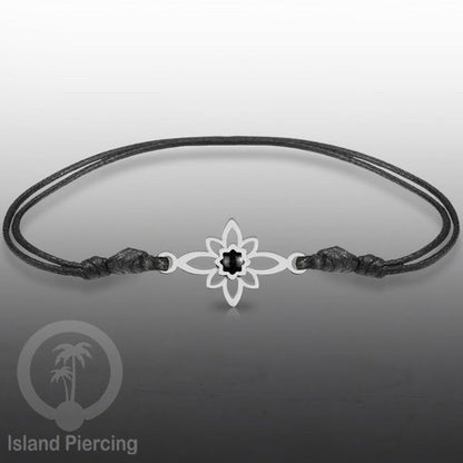 Gelang Tangan Stainless Steel motif Mandala dan Bunga warna silver dekorasi dengan Epoxy